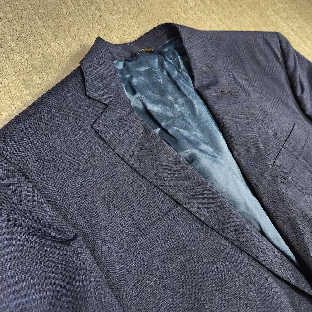 Brooks‎ Brothers Blazer Men 44R Blue Plaid Tollegno Wool Regent Fit *READ